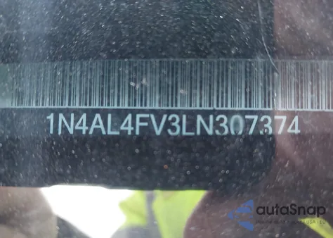 2020 Nissan Altima Platinum Vc-Turbo Fwd z USA, uszkodzony, nr VIN 1N4AL4FV3LN307374